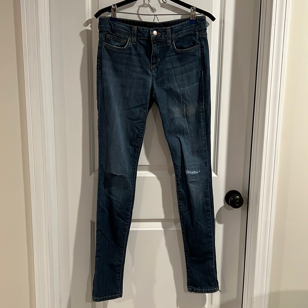 Joe’s Jeans Olivia Distressed Stretch Denim Jeans with Zippered Ankles